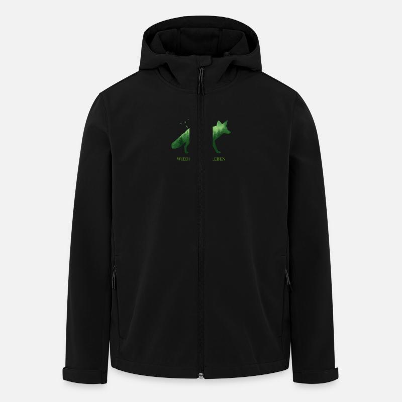 Fuchs - WiederWilderLeben - Recycelte Männer Softshell-Jacke von Stanley/Stella - Schwarz