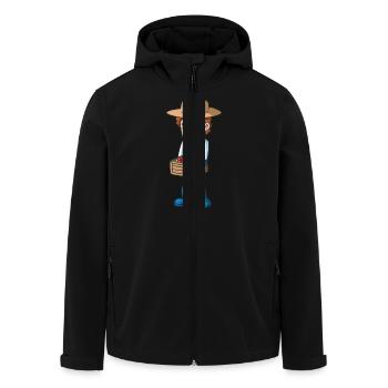Farmer - Men’s Recycled Softshell Jacket by Stanley/Stella - black - Front - AI Model Male 185 light (185cm)