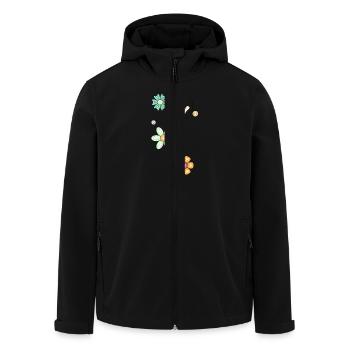 Doodle Motiv mit Blumen und Herz - Recycelte Männer Softshell-Jacke von Stanley/Stella - Schwarz - Vorne - AI Model Male 185 light (185cm)
