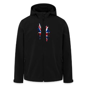 union jack - Men’s Recycled Softshell Jacket by Stanley/Stella - black - Front - AI Model Male 185 light (185cm)