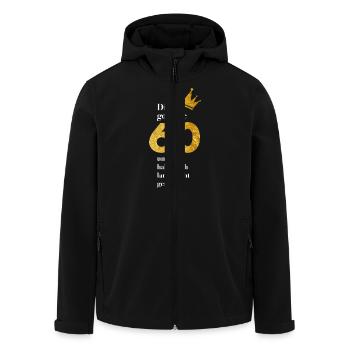 Die goldene 60 und ich habe noch nicht genug! - Recycelte Männer Softshell-Jacke von Stanley/Stella - Schwarz - Vorne - AI Model Male 185 light (185cm)