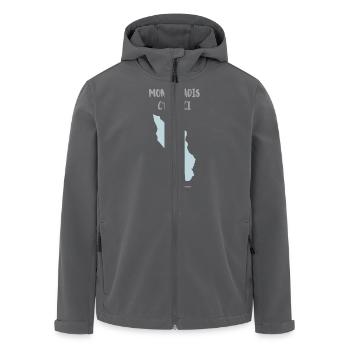 Moon paradis , serie ile d'Oléron - Veste softshell homme en polyester recyclé Stanley/Stella - charbon - Devant - AI Model Male 185 light (185cm)