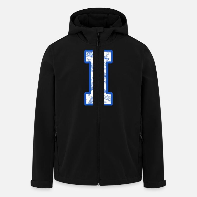 Letter i blue chinoiserie - Men’s Recycled Softshell Jacket by Stanley/Stella - black