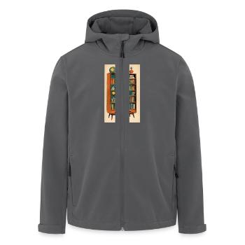 Bibliothèque | Lire | Rat de bibliothèque | Fan de livres - Veste softshell homme en polyester recyclé Stanley/Stella - charbon - Devant - AI Model Male 185 light (185cm)