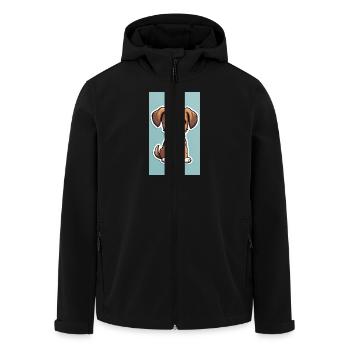 Hundewelpen | Hunde | Welpen | Hundefan - Recycelte Männer Softshell-Jacke von Stanley/Stella - Schwarz - Vorne - AI Model Male 185 light (185cm)
