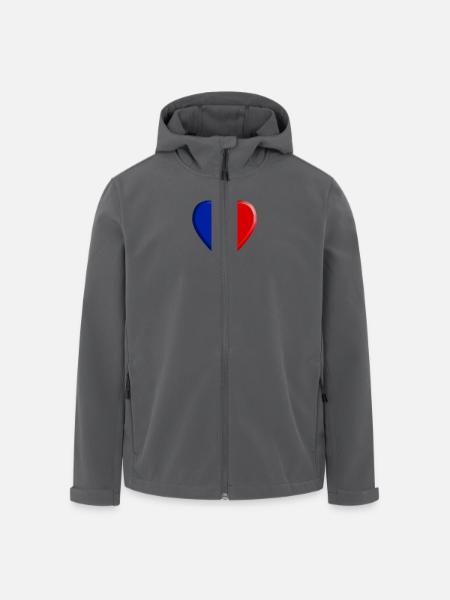 Heart France cock - Men’s Recycled Softshell Jacket by Stanley/Stella - black