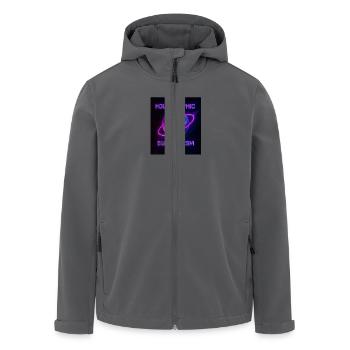 Holographic Surrealism – Neon-Universum - Recycelte Männer Softshell-Jacke von Stanley/Stella - Schwarz - Vorne - AI Model Male 185 light (185cm)