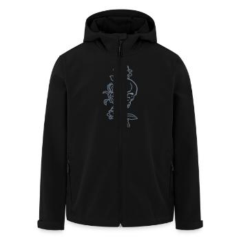 crâne et roses es123 - Veste softshell homme en polyester recyclé Stanley/Stella - noir - Devant - AI Model Male 185 light (185cm)