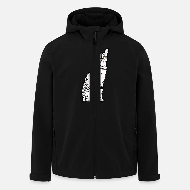 Chat Blanc Blanc Chats Chaton mignon - Veste softshell homme en polyester recyclé Stanley/Stella - noir