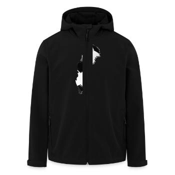 Carte de la Suède encadrée vrai football - Veste softshell homme en polyester recyclé Stanley/Stella - noir - Devant - AI Model Male 185 light (185cm)