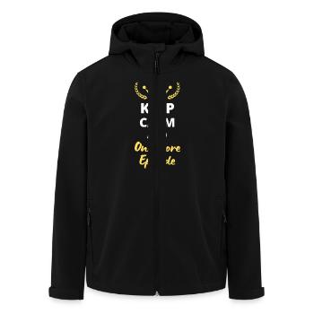 “Keep Calm and One More Episode” - Binge-watcher - Veste softshell homme en polyester recyclé Stanley/Stella - noir - Devant - AI Model Male 185 light (185cm)