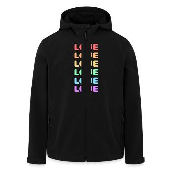 Liebe 6 Regenbogenfarben Gay Pride Pastell - Recycelte Männer Softshell-Jacke von Stanley/Stella - Schwarz - Vorne - AI Model Male 185 light (185cm)