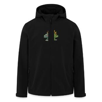 Stegosaurus Robot Transformation - Men’s Recycled Softshell Jacket by Stanley/Stella - black - Front - AI Model Male 185 light (185cm)