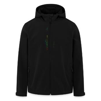 Bunte Aquarellkatze - Recycelte Männer Softshell-Jacke von Stanley/Stella - Schwarz - Vorne - AI Model Male 185 light (185cm)