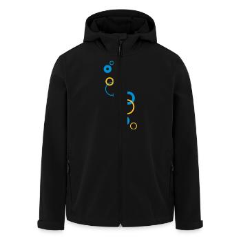 bubbles - Men’s Recycled Softshell Jacket by Stanley/Stella - black - Front - AI Model Male 185 light (185cm)
