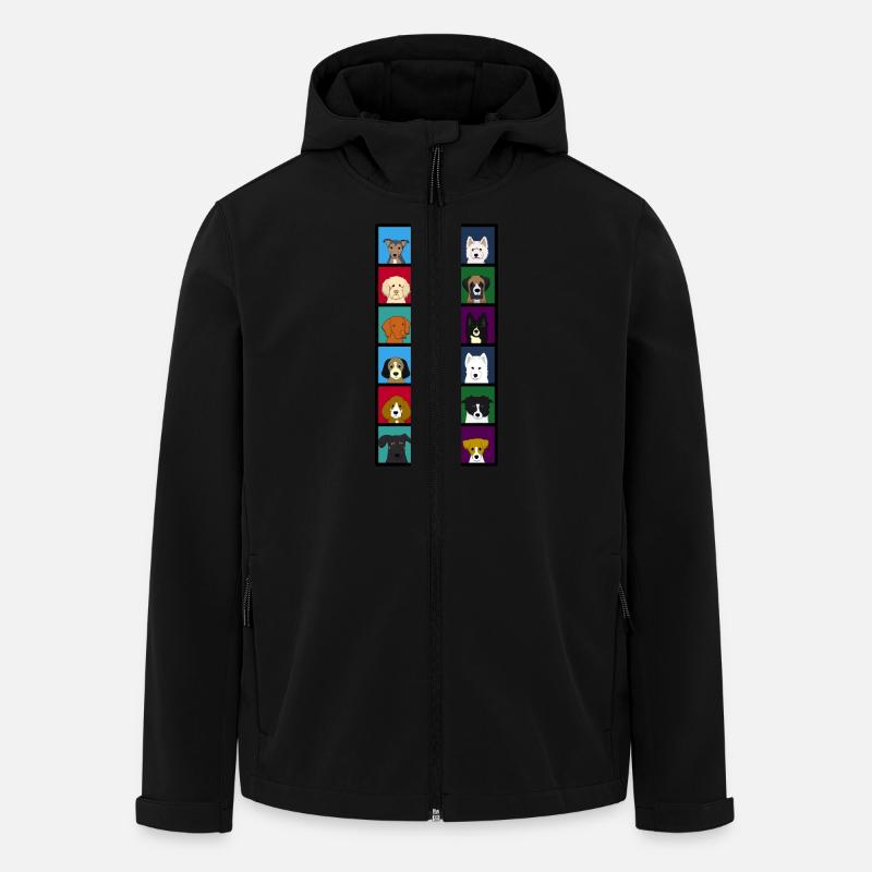 18 x dogs head colourful - Men’s Recycled Softshell Jacket by Stanley/Stella - black