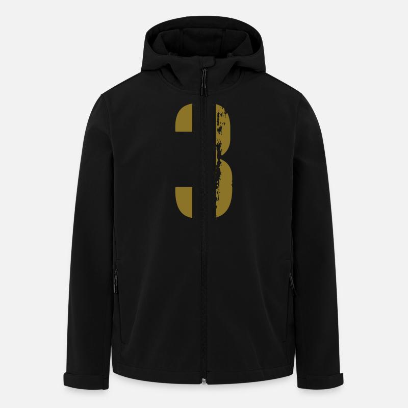 3 - Nummer - Recycelte Männer Softshell-Jacke von Stanley/Stella - Schwarz