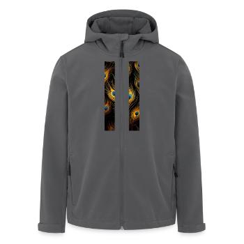 Peacock feathers - Men’s Recycled Softshell Jacket by Stanley/Stella - black - Front - AI Model Male 185 light (185cm)