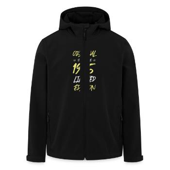 1985 limited edition - Recycelte Männer Softshell-Jacke von Stanley/Stella - Schwarz - Vorne - AI Model Male 185 light (185cm)