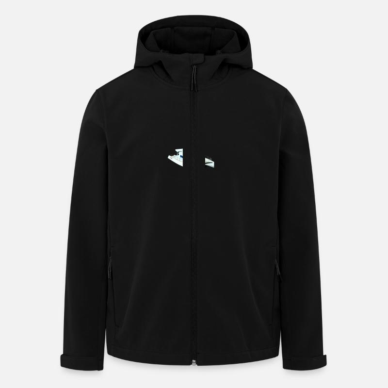 Katamaran 3D - Recycelte Männer Softshell-Jacke von Stanley/Stella - Schwarz