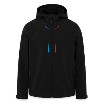 3d_krawatte_3c - Recycelte Männer Softshell-Jacke von Stanley/Stella - Schwarz - Vorne - AI Model Male 185 light (185cm)