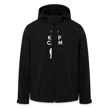 Keep calm - fishing - fishing - Men’s Recycled Softshell Jacket by Stanley/Stella - black - Front - AI Model Male 185 light (185cm)