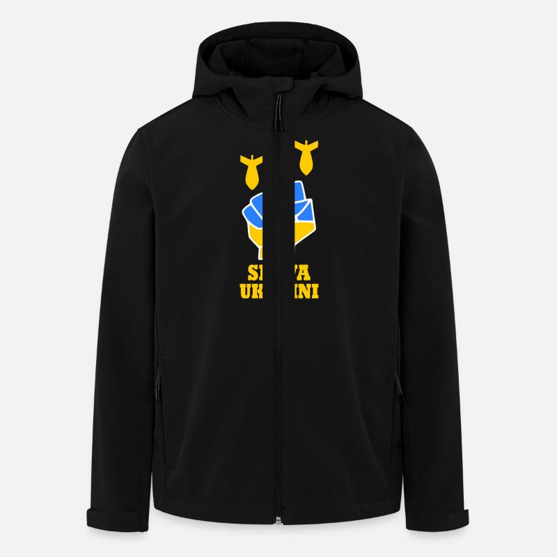 Ukraine - Recycelte Männer Softshell-Jacke von Stanley/Stella - Schwarz