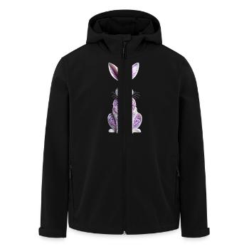 Hase - Osterhase im Scherenschnitt - Recycelte Männer Softshell-Jacke von Stanley/Stella - Schwarz - Vorne - AI Model Male 185 light (185cm)