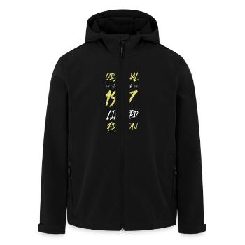 1987 limited edition - Recycelte Männer Softshell-Jacke von Stanley/Stella - Schwarz - Vorne - AI Model Male 185 light (185cm)