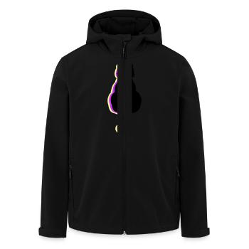 Leuchtkatze pink - Recycelte Männer Softshell-Jacke von Stanley/Stella - Schwarz - Vorne - AI Model Male 185 light (185cm)
