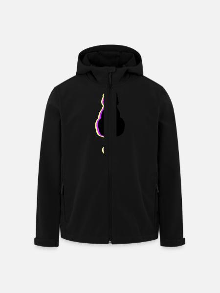 Leuchtkatze pink - Recycelte Männer Softshell-Jacke von Stanley/Stella - Schwarz