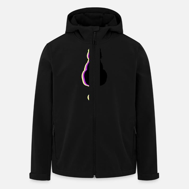 Leuchtkatze pink - Recycelte Männer Softshell-Jacke von Stanley/Stella - Schwarz