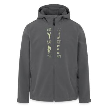 Pourquoi me regardez-vous de cette façon ? - Veste softshell homme en polyester recyclé Stanley/Stella - noir - Devant - AI Model Male 185 light (185cm)