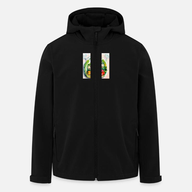 Fröhliches Gemüse - Recycelte Männer Softshell-Jacke von Stanley/Stella - Schwarz