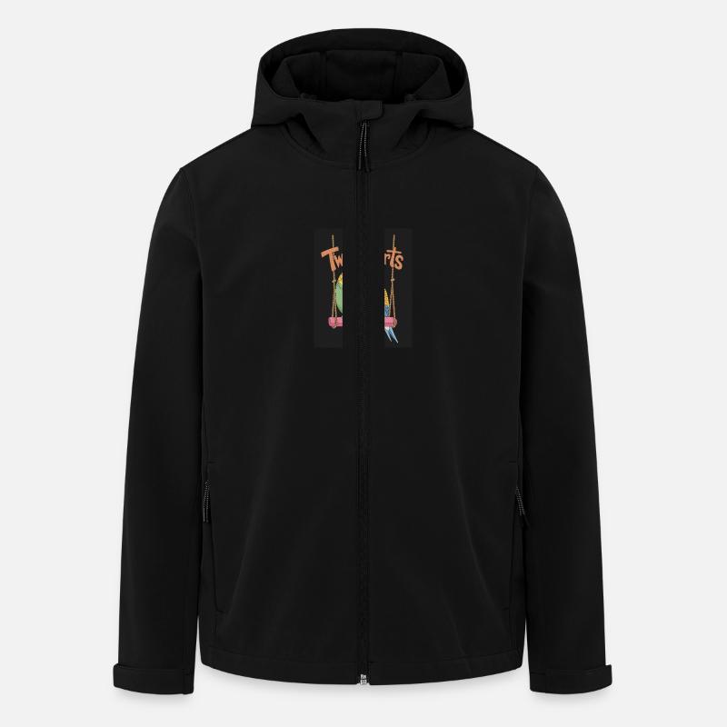 Tweethearts Parakeets Illustration Loving - Men’s Recycled Softshell Jacket by Stanley/Stella - black