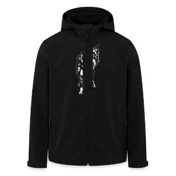 Border Collie Hütehund Hunde Hund Wilsigns - Recycelte Männer Softshell-Jacke von Stanley/Stella - Schwarz - Vorne - AI Model Male 185 light (185cm)