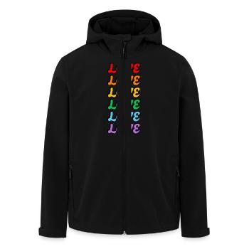Liebe 6 Regenbogenfarben Gay Pride - Recycelte Männer Softshell-Jacke von Stanley/Stella - Schwarz - Vorne - AI Model Male 185 light (185cm)