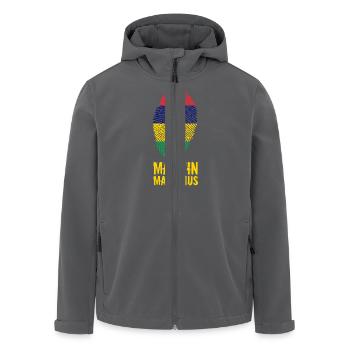 Made In Mauritius / Maurice / Moris - Men’s Recycled Softshell Jacket by Stanley/Stella - black - Front - AI Model Male 185 light (185cm)