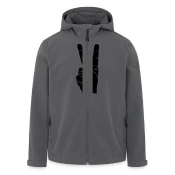 peace zeichen hand (dh) - Recycelte Männer Softshell-Jacke von Stanley/Stella - Schwarz - Vorne - AI Model Male 185 light (185cm)