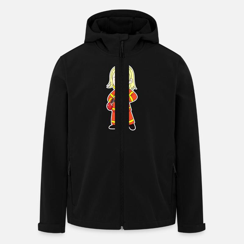 Pompier mignon – Mignon et courageux ! - Veste softshell homme en polyester recyclé Stanley/Stella - noir