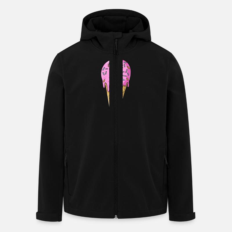 Eis | Rosa Pink Eiscreme mit Streusel | Icecream - Recycelte Männer Softshell-Jacke von Stanley/Stella - Schwarz