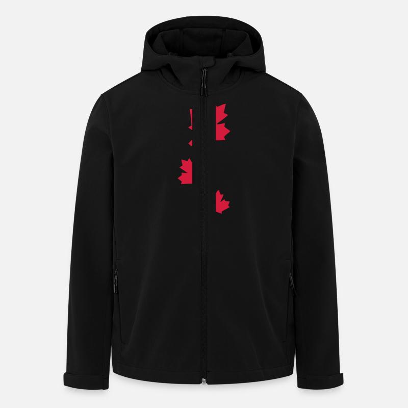 Maple leaves Canada - Men’s Recycled Softshell Jacket by Stanley/Stella - black