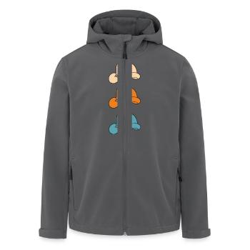 Three hats - Men’s Recycled Softshell Jacket by Stanley/Stella - black - Front - AI Model Male 185 light (185cm)