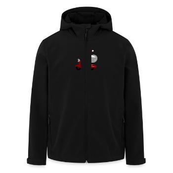 Weihnachten - Weihnachtsmann Roller - Recycelte Männer Softshell-Jacke von Stanley/Stella - Schwarz - Vorne - AI Model Male 185 light (185cm)