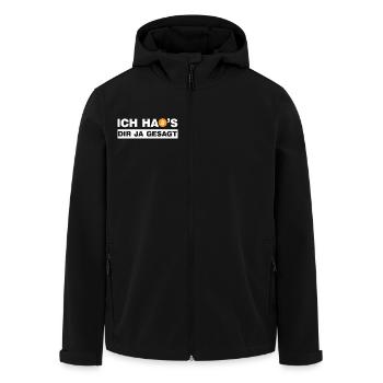 Bitcoin Ich hab's dir ja gesagt B lustige Sprüche - Recycelte Männer Softshell-Jacke von Stanley/Stella - Schwarz - Vorne - AI Model Male 185 light (185cm)
