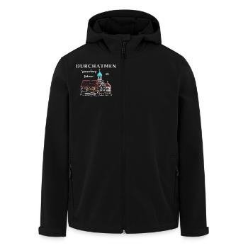 Wasserburg am Bodensee, Durchatmen, Germany - Men’s Recycled Softshell Jacket by Stanley/Stella - black - Front - AI Model Male 185 light (185cm)