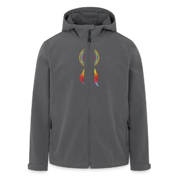 Dreamcatcher, Flower of Life, Spiritual, Indians - Men’s Recycled Softshell Jacket by Stanley/Stella - black - Front - AI Model Male 185 light (185cm)