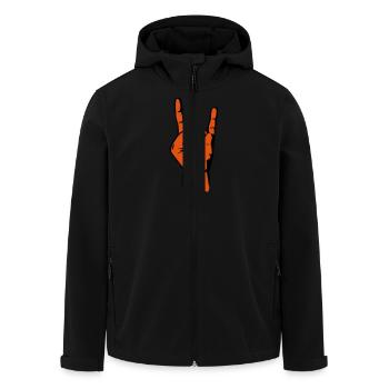 Rock Metall Hand - Recycelte Männer Softshell-Jacke von Stanley/Stella - Schwarz - Vorne - AI Model Male 185 light (185cm)