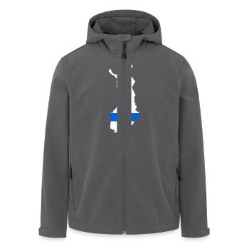 Finland - Men’s Recycled Softshell Jacket by Stanley/Stella - black - Front - AI Model Male 185 light (185cm)