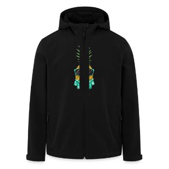 Cool Pineapple - Men’s Recycled Softshell Jacket by Stanley/Stella - black - Front - AI Model Male 185 light (185cm)